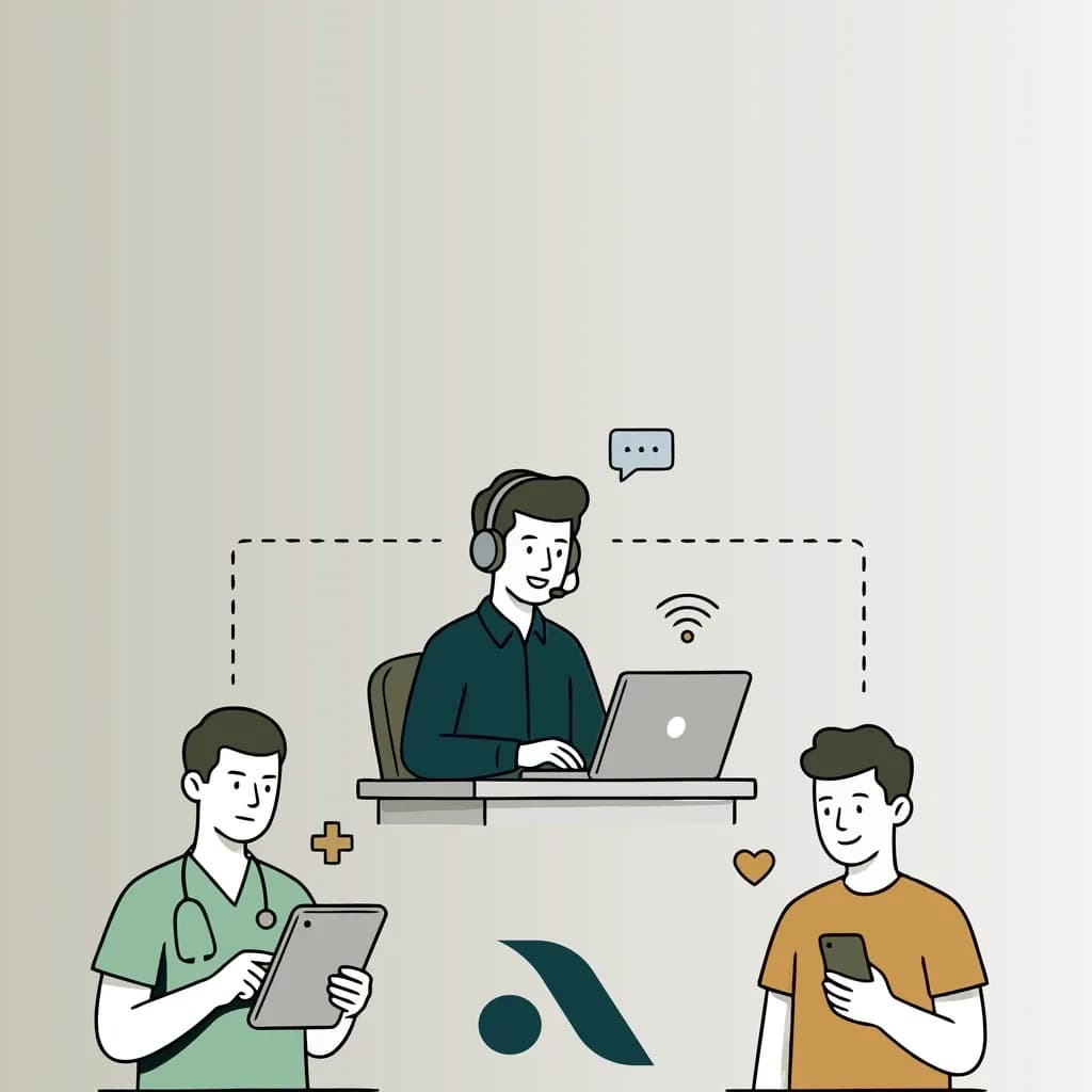 Telehealth professionals supporting virtual patient care and healthcare operations
